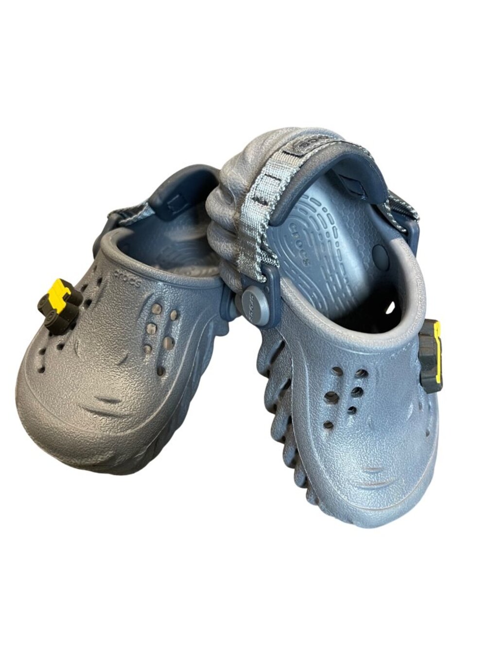 Crocs Echo Clog Toddler‎ Boys Size 5 Construction Truck Jibbitz Gray Waterproof